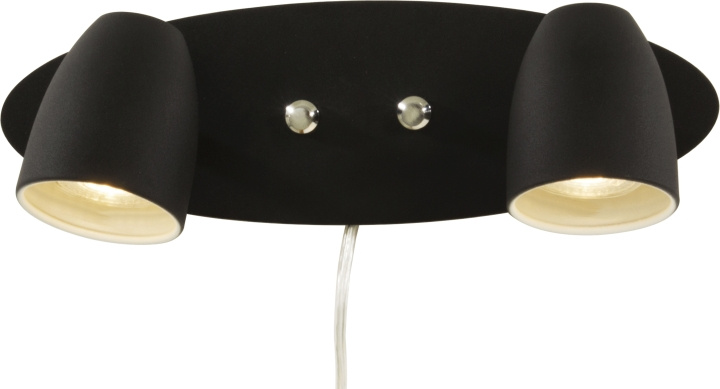 Aneta Vägglampa SANDNES 10804-15 dubbel svart Aneta i gruppen Elektronikk / Lys / Vegglamper hos TP E-commerce Nordic AB (D45466)