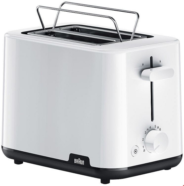 Braun Brödrost HT1010WH Braun i gruppen HJEM, HUS OG HAGE / Husholdningsapparater / Brødristere og toastjern / Brødristere hos TP E-commerce Nordic AB (D45469)