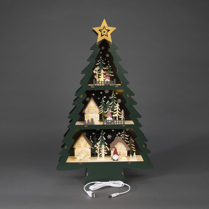 Konstsmide B/O Siluett Julgran trä 10 LED Konstsmide i gruppen Elektronikk / Lys / Julebelysning hos TP E-commerce Nordic AB (D45707)