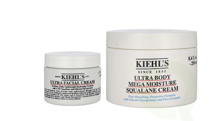Kiehl\'s Ultra-Hydrating Hits Face & Body Set 300 ml Facial Cream 50ml/Body Mega Moisture Squalane Cream 250ml i gruppen HELSE OG SKJØNNHET / Hudpleie / Kroppspleie / Body lotion hos TP E-commerce Nordic AB (D45818)