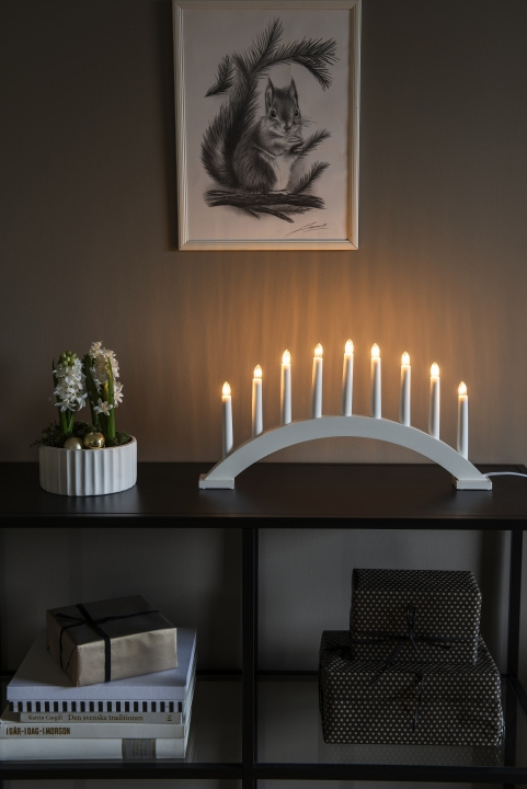 Konstsmide Elljusstake 3938-210 Vit 9 ljus Konstsmide i gruppen Elektronikk / Lys / Julebelysning hos TP E-commerce Nordic AB (D45921)
