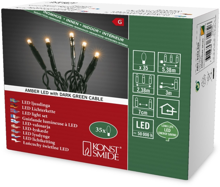 Konstsmide Ljusslinga 35 amber LED 6352-820 Konstsmide i gruppen HJEM, HUS OG HAGE / El og belysning / Utendørsbelysning hos TP E-commerce Nordic AB (D46008)