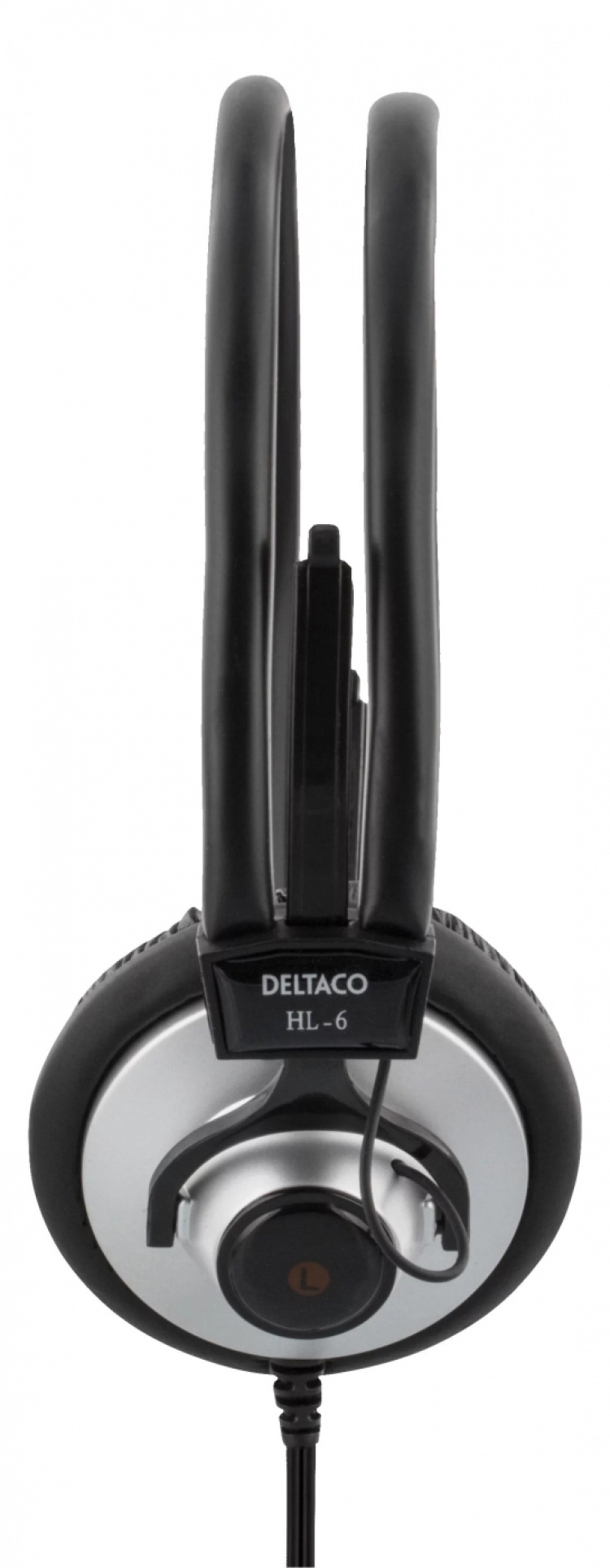 DELTACO hodetelefoner med volumkontroll 2,2m kabel