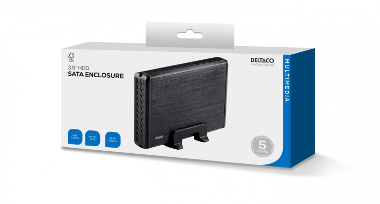 DELTACO eksternt kabinett for 1x3,5