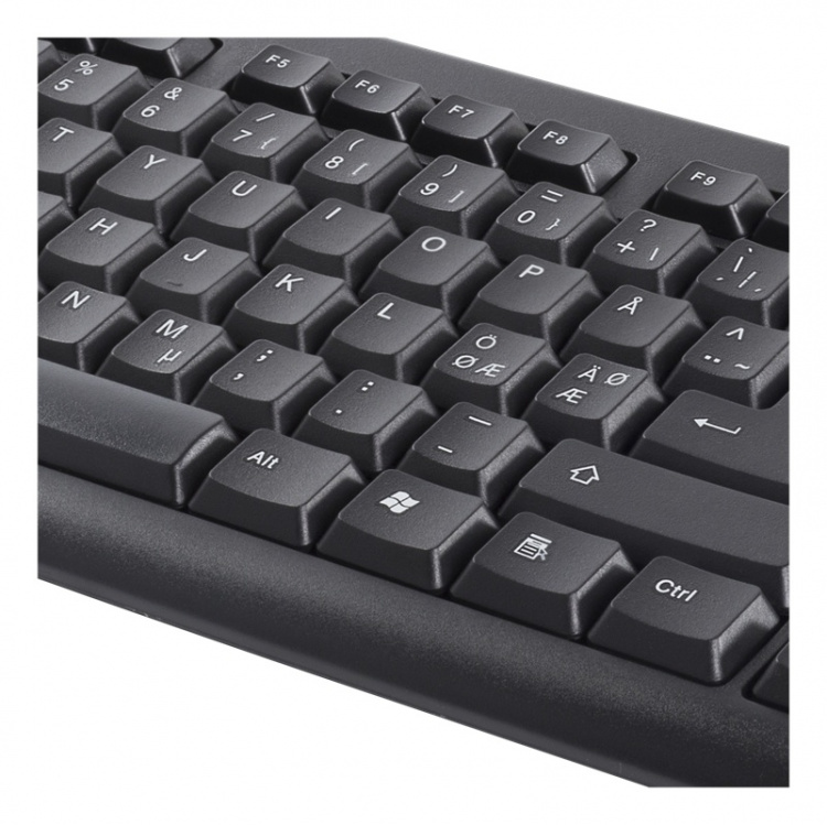 DELTACO tastatur, nordisk, USB, svart
