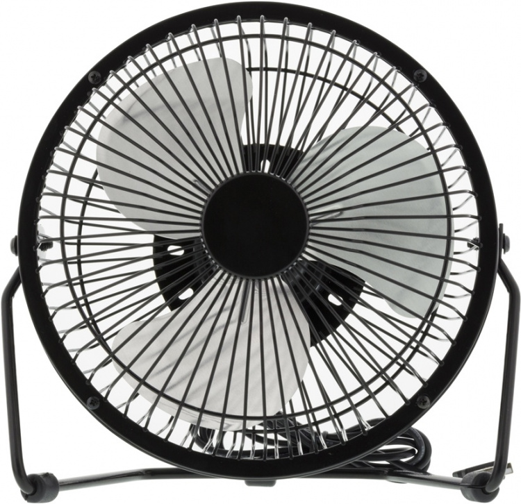 DELTACO USB-vifte, 13cm, bordmodell, 1x USB Type A ma, svart