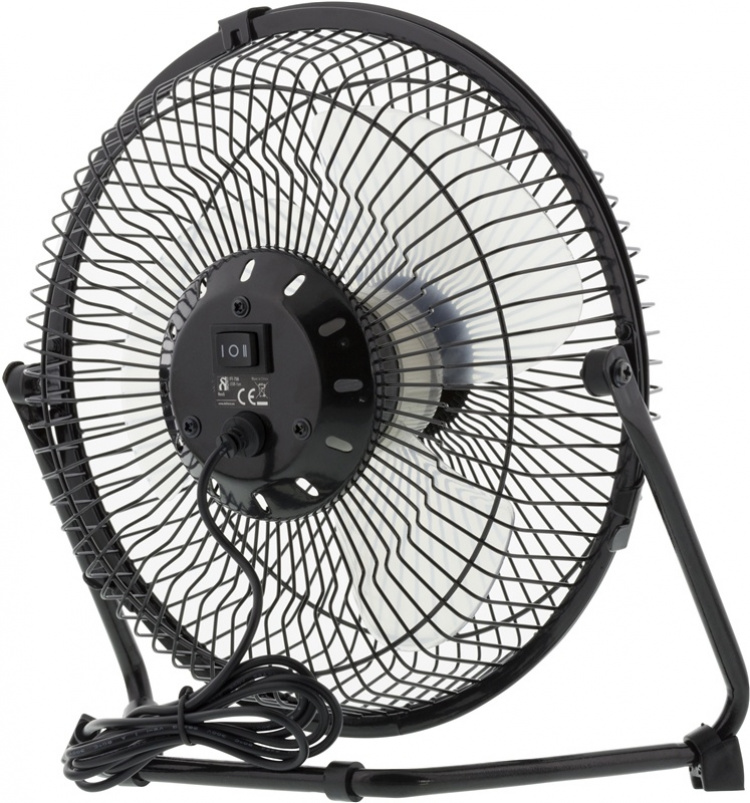 DELTACO USB-vifte, 18cm, bordmodell, 1x USB Type A ma, svart
