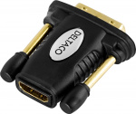 DELTACO HDMI-adapter, HDMI 19-pin hona till DVI-D hane, guldpläterad