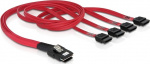 Flerbanet SAS-kabel SFF8087 til 4xSATA 7-pinners, 1 m (83074)