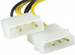 DELTACO adapterkabel 2x4-pin til 6-pin PCI-Express, 25cm