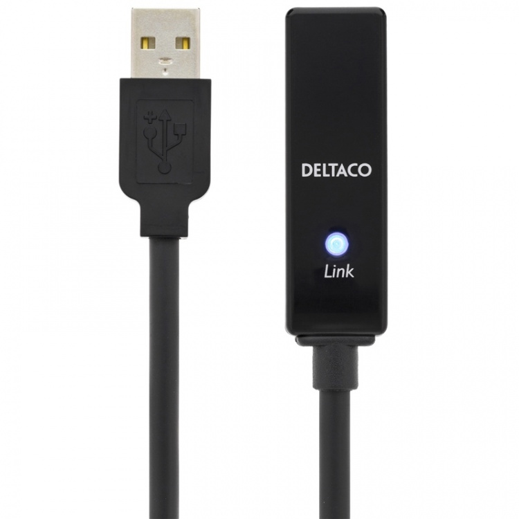 DELTACO USB forlengningskabel, aktiv,USB 2.0,10m DELTACO USB forlengningskabel, aktiv,USB 2.0,10m