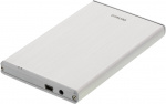 DELTACO eksternt kabinett for 1x2,5 SATA 6Gb/s-harddisk, USB3, sølv DELTACO eksternt kabinett for 1x2,5 SATA 6Gb/s-harddisk, USB3, sølv