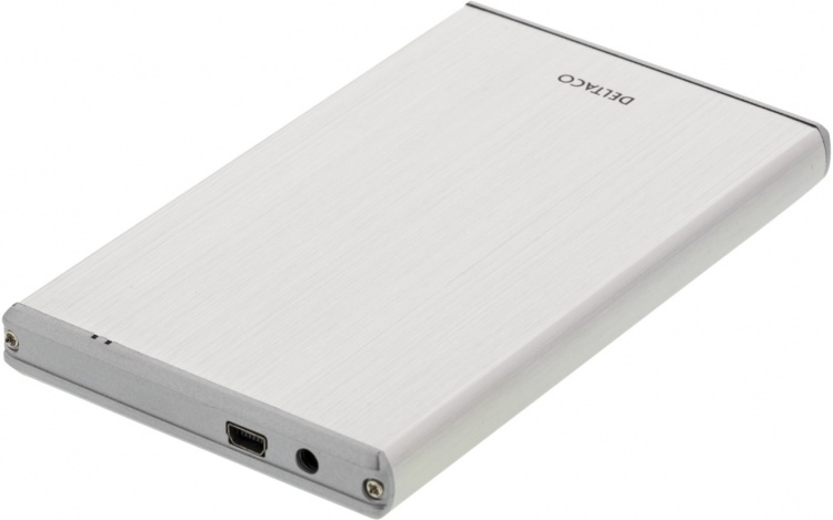 DELTACO eksternt kabinett for 1x2,5 SATA 6Gb/s-harddisk, USB3, sølv DELTACO eksternt kabinett for 1x2,5 SATA 6Gb/s-harddisk, USB3, sølv