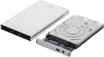 DELTACO eksternt kabinett for 1x2,5 SATA 6Gb/s-harddisk, USB3, sølv DELTACO eksternt kabinett for 1x2,5 SATA 6Gb/s-harddisk, USB3, sølv