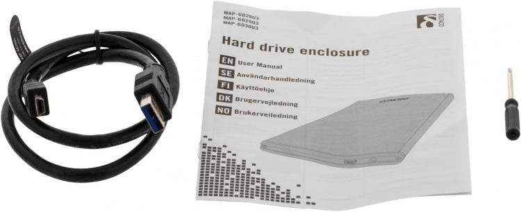 DELTACO eksternt kabinett for 1x2,5 SATA 6Gb/s-harddisk, USB3, sølv DELTACO eksternt kabinett for 1x2,5 SATA 6Gb/s-harddisk, USB3, sølv