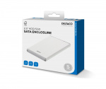 DELTACO eksternt kabinett for 1x2,5 SATA 6Gb/s-harddisk, USB3, sølv DELTACO eksternt kabinett for 1x2,5 SATA 6Gb/s-harddisk, USB3, sølv