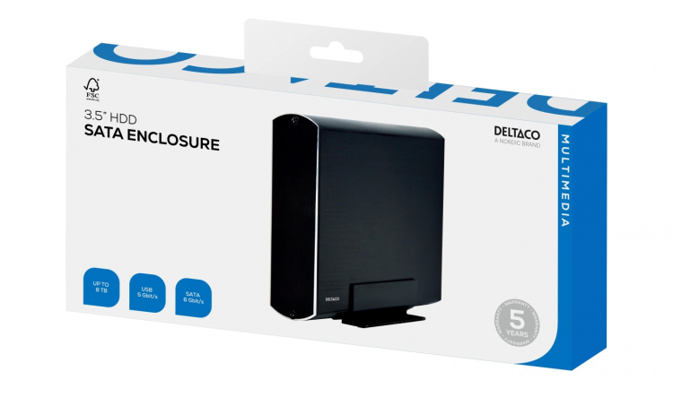 DELTACO ekstern kabinett for 1x3,5 DELTACO ekstern kabinett for 1x3,5