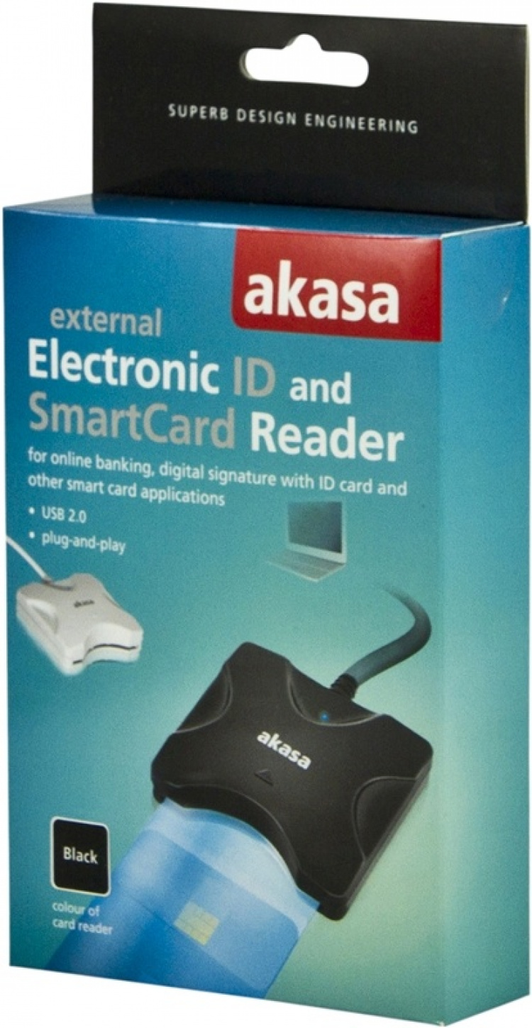 Akasa ekstern SmartCard-leser, svart (AK-CR-03BKV2)