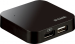 D-Link USB 2.0-hub 4 porter, med strømadapter (DUB-H4)