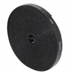 Kardborrband, 5m, 10mm, Svart