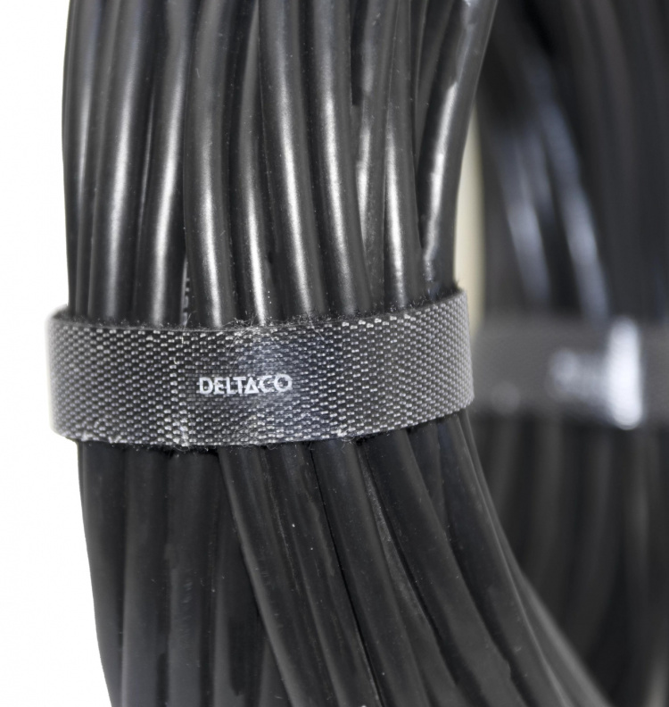 Kardborrband, 5m, 10mm, Svart