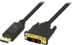 DELTACO DisplayPort till DVI monitorkabel, 20-pin ha - ha 1 m