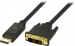 DELTACO DisplayPort till DVI monitorkabel, 20-pin ha - ha 1 m