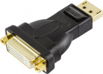 DELTACO DisplayPort til DVI-D enkeltkoblingsadapter, ha - ho (DP-DVI)