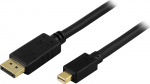DELTACO DisplayPort til Mini DisplayPort-kabel, 20-p ha-ha, 5 m, svart (DP-1151)