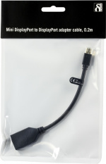 DELTACO Mini DisplayPort ha til DisplayPort, Ultra HD i 60Hz, 0,2m