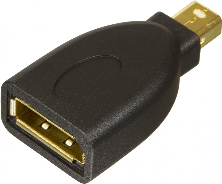 DELTACO Mini DisplayPort ha til DisplayPort ho, svart (MDP-DP) DELTACO Mini DisplayPort ha til DisplayPort ho, svart (MDP-DP)