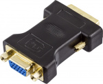 DELTACO DVI-adapter analog DVI - analog VGA, ha - ho, svart (DVI-4)