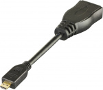 DELTACO HDMI høyhastighetsadapter, Micro HDMI ha - HDMI ho, 0,1m, svart (HDMI-24B) DELTACO HDMI høyhastighetsadapter, Micro HDMI ha - HDMI ho, 0,1m, svart (HDMI-24B)
