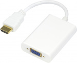 DELTACO HDMI til VGA-adapter, 19-pin ha - 15-pin+3,5mm, 0,2m, hvit DELTACO HDMI til VGA-adapter, 19-pin ha - 15-pin+3,5mm, 0,2m, hvit