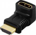 DELTACO HDMI-adapter, 19-pin hane till hona, vinklad