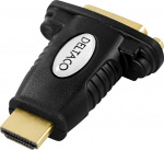 DELTACO HDMI-adapter, HDMI 19-pin hane till DVI-D hona, guldpläterad