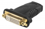 HDMI-adapter, HDMI 19-pin hona till DVI-D hona, guldpläterad