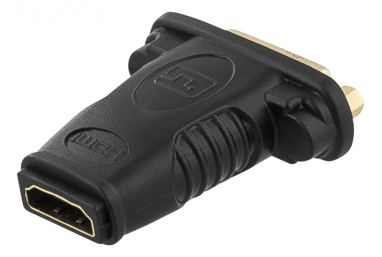 HDMI-adapter, HDMI 19-pin hona till DVI-D hona, guldpläterad