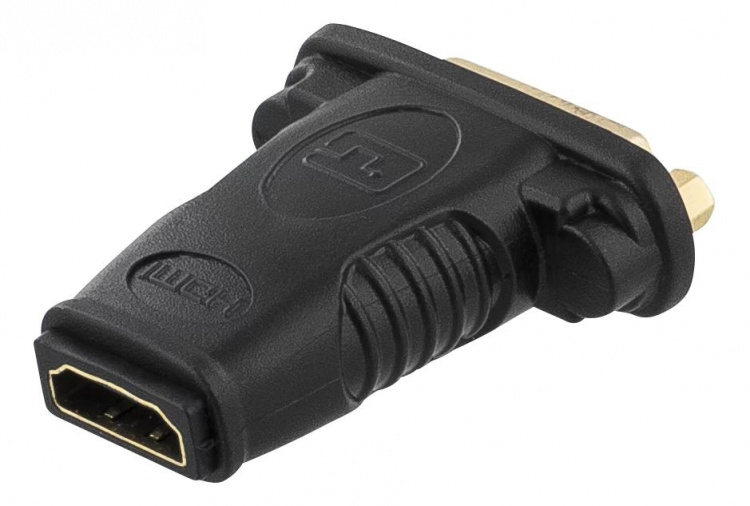 HDMI-adapter, HDMI 19-pin hona till DVI-D hona, guldpläterad