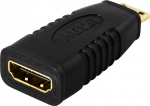 DELTACO HDMI-adapter, mini HDMI output t HDMI input,19-pin,gullbelagt