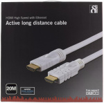 DELTACO HDMI-kabel, aktiv, ha-ha, 1080p, v1.4, 20m, vit