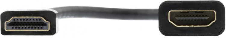 DELTACO tunn HDMI-kabel, 19-pin ha-19-pin ho, 10cm, svart