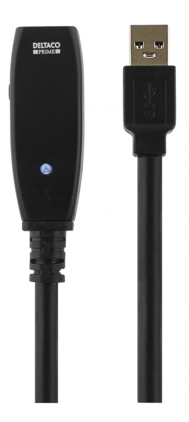 DELTACO aktiv USB 3.0-forlengelseskabel, Typ A ha - hu, 2m, blå