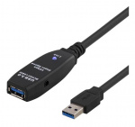 DELTACO PRIME aktiv USB 3.0-forlengelseskabel, Type A ha - ho, 7 m, blå