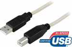 DELTACO USB 2.0-kabel Type A hann - Type B hann 3m (USB-230)