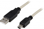 DELTACO USB 2.0 kabel Type A output-Type mini B output, 0,5m
