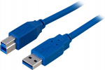 DELTACO USB 3.0 kabel, Type A-Type B output,2m, blÕ
