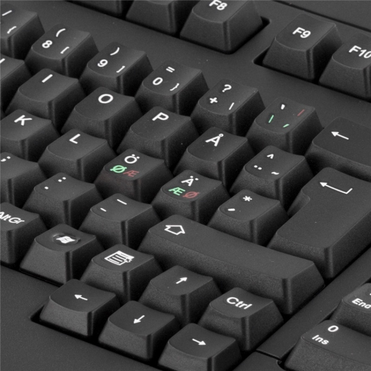 Tangentbord med touchpad, SV, USB, svart