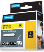 DYMO RhinoPRO merketeip fleks nylon 19mm, svart på gult DYMO RhinoPRO merketeip fleks nylon 19mm, svart på gult