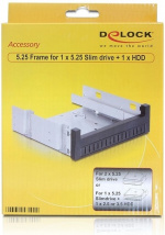 DeLOCK monteringsramme for 5,25 slim + hdd i 5,25-rom, svart (47200)